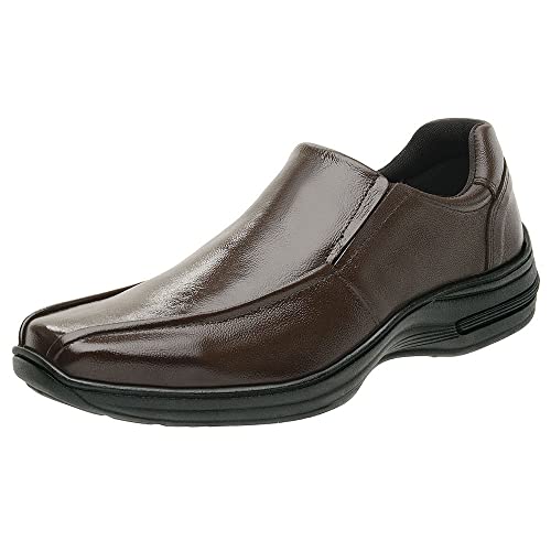Sapato Social Couro Legítimo Anti Stress Conforto Ortopédico 5030 Marrom (41, Marrom)