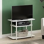 Furinno Turn-N-Tube TV Stand, 3-Tier No Tools Entertainment Center, TV Console for TV up to 32 Inch, for Living Room, Bedroom, White