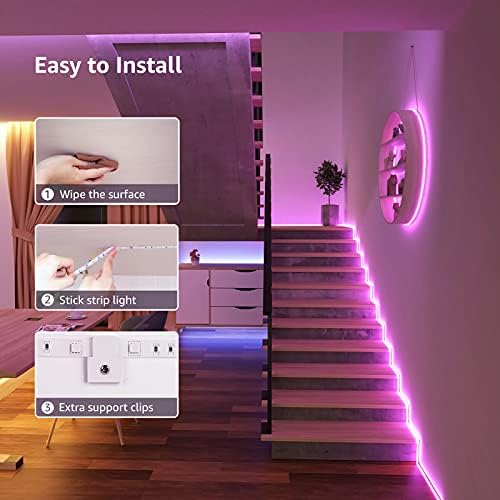Lepro LED Lights 10M, Music Sync LED Strip Light, Colour Changing, Dimmable, 300 LEDs RGB Light Strip for Bedroom Party Christmas (2 Rolls of 5M)