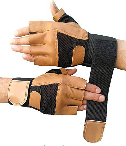 DreamPalace India Gym Gloves/Cycling Gloves/Riding Gloves/Stretchable Size for Both Men and Women, Black Brown-picture-14