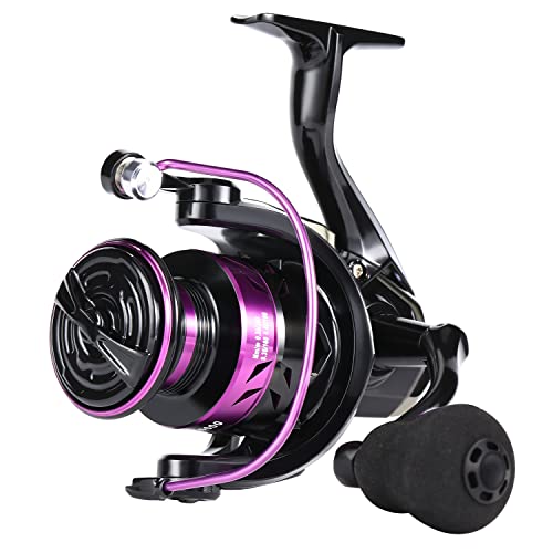 Sougayilang Fishing Reels, Light Weight and Ultra Smooth Powerful Spinning Reels for Saltwater and Freshwater Fishing-Purple-4000