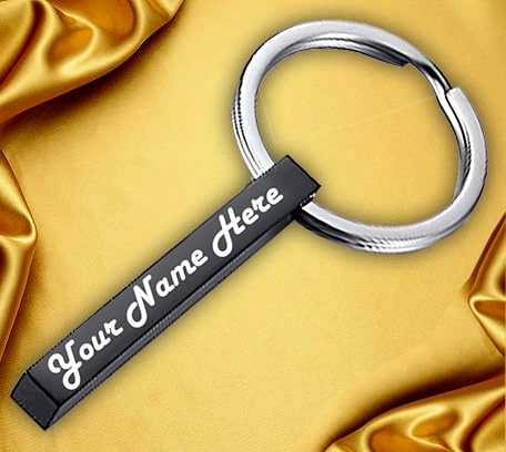 Image of Personalized Custom Message Names Bar Keychain