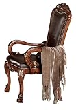 ACME Dresden Arm Chair (Set-2) - - PU & Cherry Oak