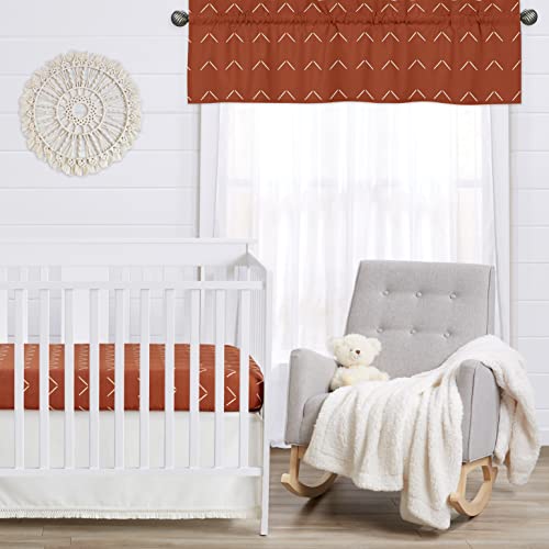 Sweet Jojo Designs Boho Arrow Window Treatment Valance - Ivory Burnt Orange Rust Off White Farmhouse Southwest Shabby Chic Designer Tribal Chevron Gender Neutral For Bohemian Diamond Tuft Collection #TOP2