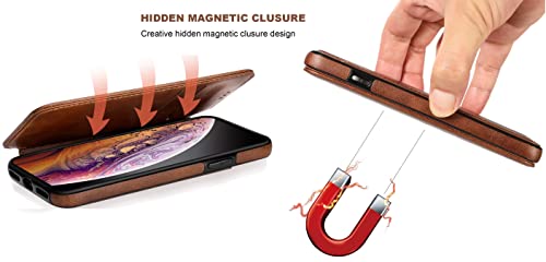 Image of WHITBULL Smart Magnetic Closer Flip Cover Compatible with Samsung Galaxy A51 (Brown)