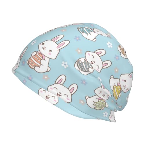 HDAODNM Happy Easter Beanie Hat Easter Beanie Cap Easter Eggs Knit Beanies Easter Knit Cap for Women Men Outdoor