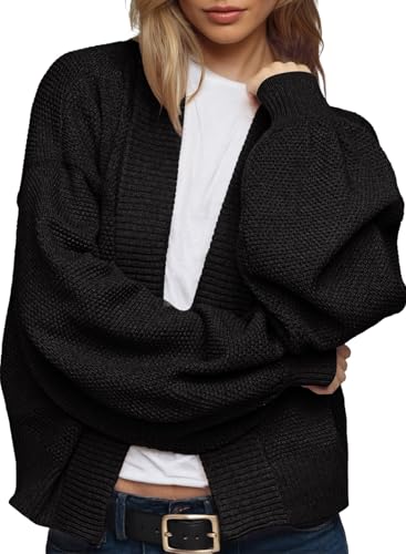 Dokotoo Women's 2025 Trendy Casual Open Front Long Sleeve Chunky Warm Cardigan Sweater