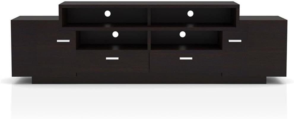 Furniture of America Braswell Wood Multi-Storage 72-Inch TV Stand in Cappuccino