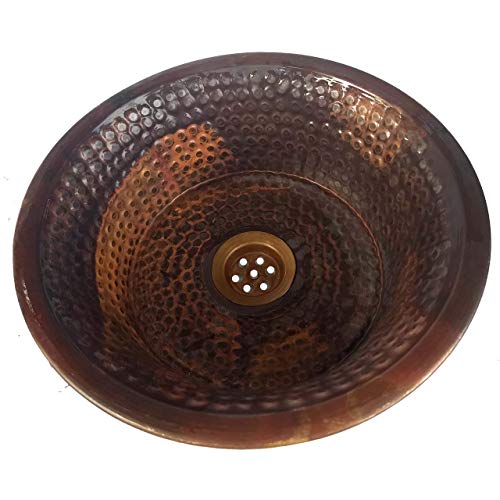 Rustic Fire Old World Patina Copper Pan Sink