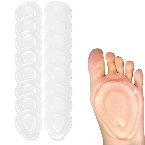 Image of Metatarsal Pads Ball of Foot Cushions Gel Forefoot Pads Adhesive Shoe Inserts for Heels Flats Boots Sneakers Universal Fit for Men Women 8 Pairs (One Size Fits All, Count, 16)