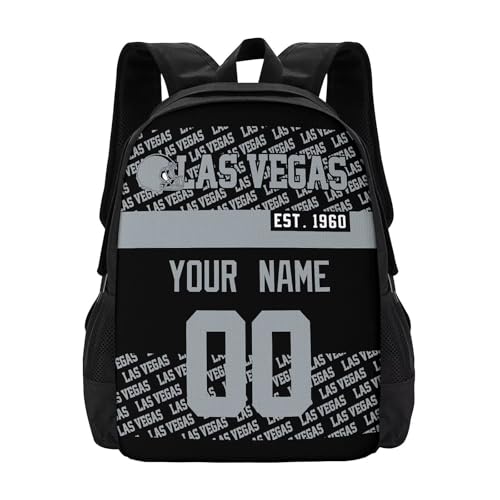 ANTKING Las Vegas Backpack Custom Name Number School Backpack for Boys Kids Youth Men Gifts