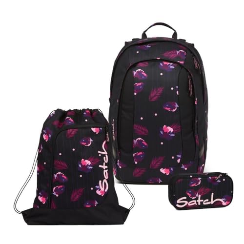 Satch Air Schulrucksack Set 3tlg. inkl. Schlamperbox und Sportbeutel (Mystic Nights)