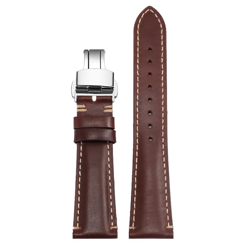 Bracelet de montre en cuir vert YCQYM à dégagement rapide pour montre connectée