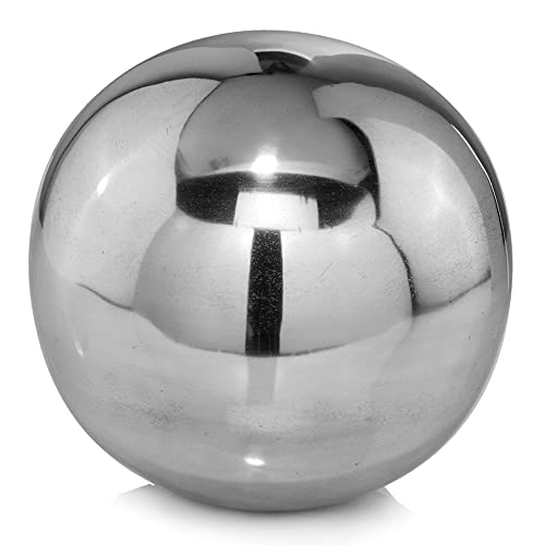 Modern Day Accents 3293 Bola Polished Sphere, Silver Aluminum, Filler, Orbs Decorative Balls, Tabletop Modern Decor, Decorative Balls for Centerpiece Bowls, Home Office, Home Decor, 3-inch Ball