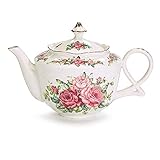 Burton & Burton 40oz Pink Floral Porcelain Teapot