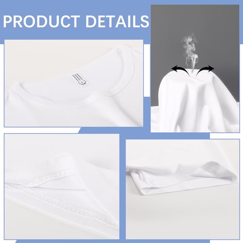 OKBA 4 Pack White t Shirts for Men,Crew Neck Short Sleeve Men's Undershirt,Plain White Workout Polyester tee Bulk2