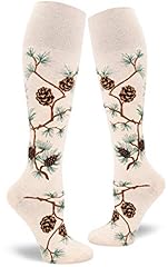 Pinecone Knee High Socks in Heather Cream