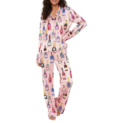 Lingerie de nuit sexy en satin avec pantalon fluide et élégant
