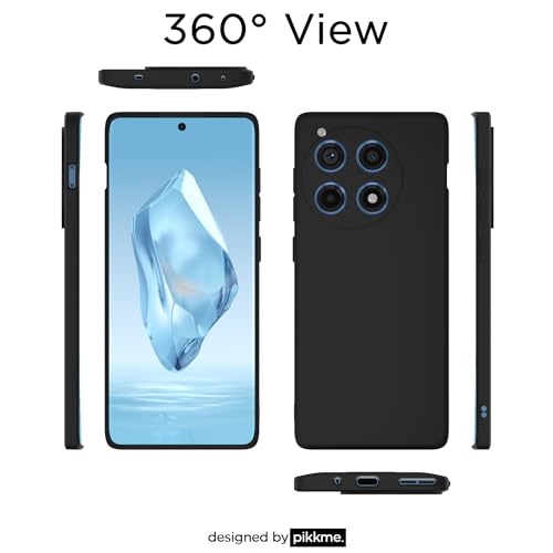 Image of Outlouders Back Cover for OnePlus 12R 5G | Camera Protection | Durable Soft Matte Silicone Bumper Case (Black)