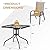 Arlopu 5 Piece Outdoor Patio Dining Set (Umbrella not Included), Porch Furniture with 4 Textline Chairs, 1 Square Glass Table for Garden, Backyard and Poolside, Lawn (Browm)