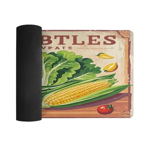 Alfombrilla de Escritorio Vintage Vegetables Antideslizante Grande miniatura 3