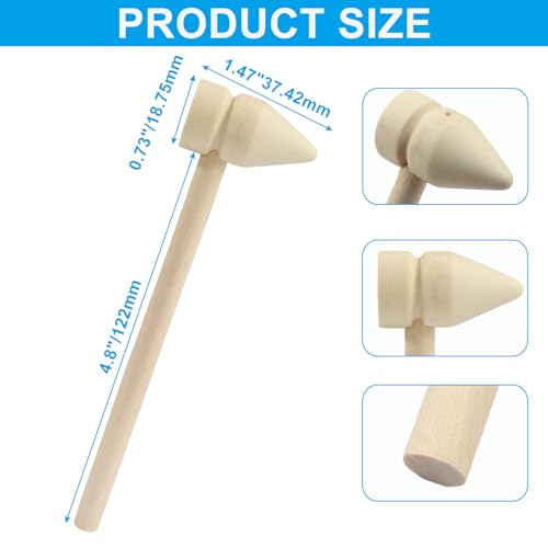 Image of Litoexpe 12pcs Mini Wooden Hammers 37x15mm