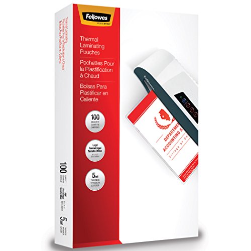 Fellowes Glossy Pouches - Legal, 5 Mil, 100 Pack #TOP1