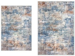 IOHOUZE 2 PCS Small Abstract Area Rug 2x3 Ft Entryway Rug and Area Rug 3x5 Ft Washable Rugs