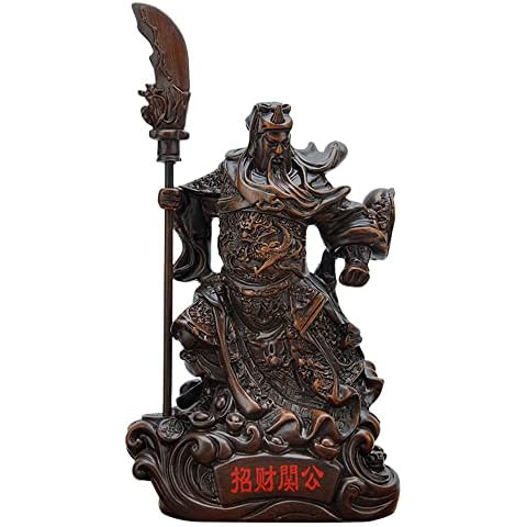BAOJULONG Resin Guan Yu Statue, Exquisite Guan Gong Figurine Sculpture for Home Decor and Gifts, Ornamental Warrior Art Piece Cover