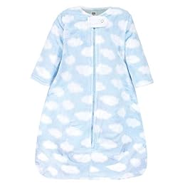 Hudson Baby Unisex Baby Plush Sleeping Bag, Sack, Blanket, Blue Clouds, 6-12 Months