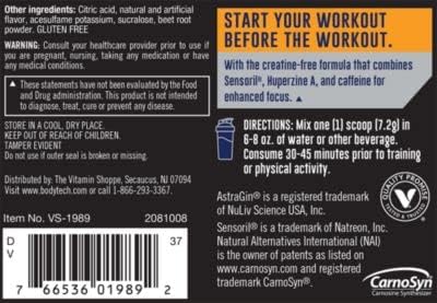 BODYTECH Flash Point Pre Workout Concentrate for Energy, Focus & Stamina, Fruit Punch (200 Grams Powder)