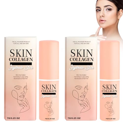 2 Piezas Barra Hidratante Antienvejecimiento, Bálsamo Hidratante Antiarrugas Con Colágeno Barra Hidratante Multifunción Para El Rostro,Contorno Essence Stick Reafirma La Piel Y Reduce Las Líneas Finas
