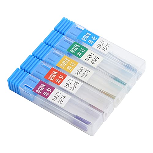 RiToEasysports 15 Uds. Puntos regulares agujas para máquinas de coser manijas codificadas por colores para una fácil identificación, agujas de aleación sólida para máquinas de coser caseras, No. 9 No