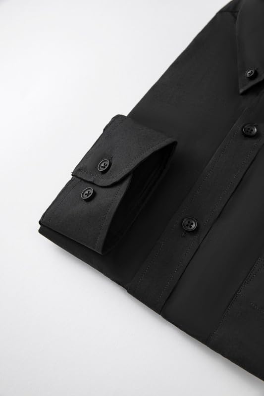 PASHARTUK Wrinkle Free Regular Fit Mens Button Down Shirts Long Sleeve Dress Shirts for Men2