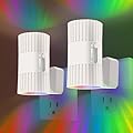 LED Night Lights Plug into Wall, Dusk to Dawn Sensor 7-Colors RGB Plug in Night Light, 90° Rotatable Modern NightLights 0-100LM Dimmable Nightlight for Christmas Bedroom Bathroom Hallway Stair, 2 Pack