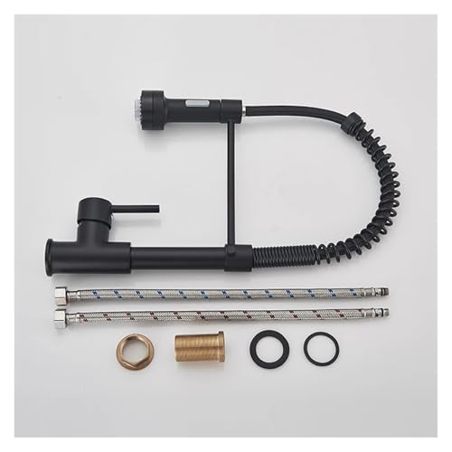 Mélangeur d'évier noir et or brossé avec jet LED orientable