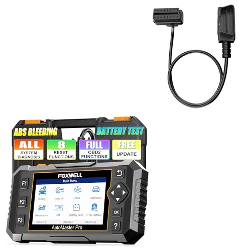 FOXWELL NT624 Elite 8 Resets Full System Diagnostic Scanner for All Cars+OBD2 16Pin Male to Female Diagnostic Extension Convert Cable 65cm/25.59”