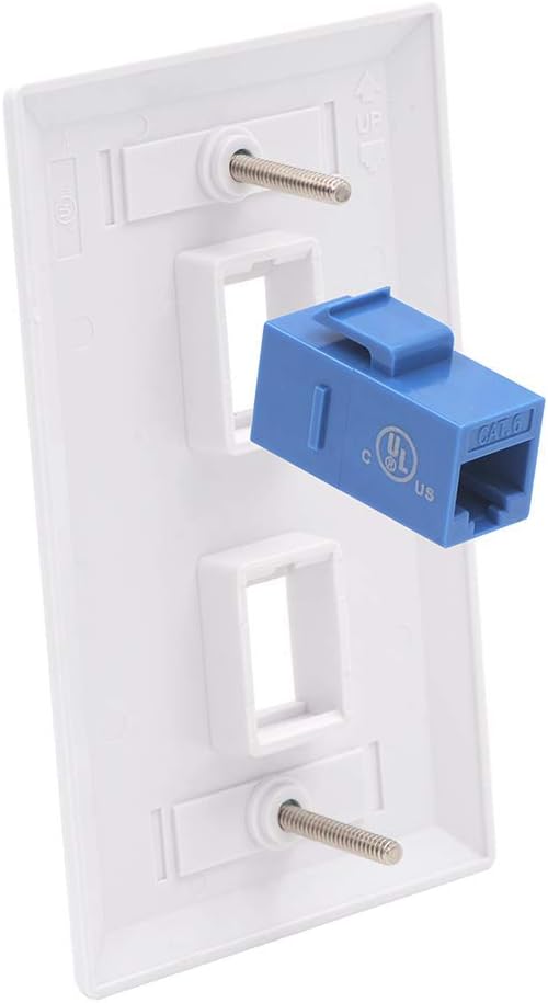 VCE UL Listed 25-Pack RJ45 CAT6 Keystone Coupler Bundle with 100-Pack Cat6 RJ45 Pass Through Connectors