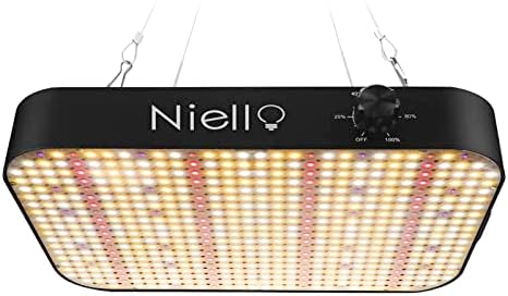 Niello LED Pflanzenlampe 600W Grow Lampe mit UV & IR für Pflanzen | 588 LEDs, Vollspektrum, dimmbare, Daisy Chain Funktion, Pflanzenlicht für VEG & Blüte