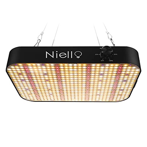Niello LED Pflanzenlampe, 600w LED Grow Lampe mit 588 LEDs, UV & IR für Zimmerpflanzen, Vollspektrum Pflanzenlicht mit dimmbarer Daisy Chain Funktion für VEG, Blumen.