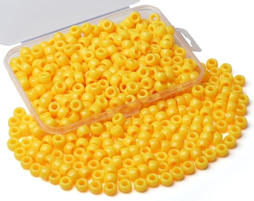 XIANNVXI Orange Pony Beads Bulk 500Pcs 9mm Orange Pony Beads for Friendship Bracelets Crafts Necklace