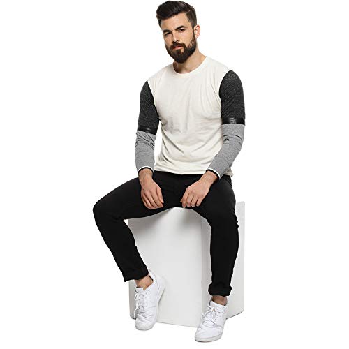 Image of CAHOOT Men's Blue and Mint Ombre Henley Neck Short Sleeve Regular Fit T Shirt for Regular Wear