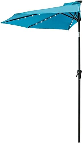 FLAME&SHADE Paraguas de mesa de patio con energía solar de 9 pies para pared y balcón con luces LED e inclinación disponible en Yaxa Peru