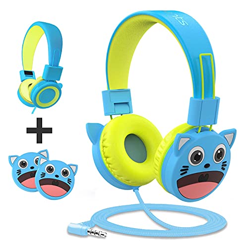 KidMoments K13 Kids Headphones with 85dB Volume Limited Hearing Protection,Made of Food Grade Material,BPA-Free,Tangle-Free Cord,Wired On-Ear Headphones for Children,Toddler,Baby (Renewed)