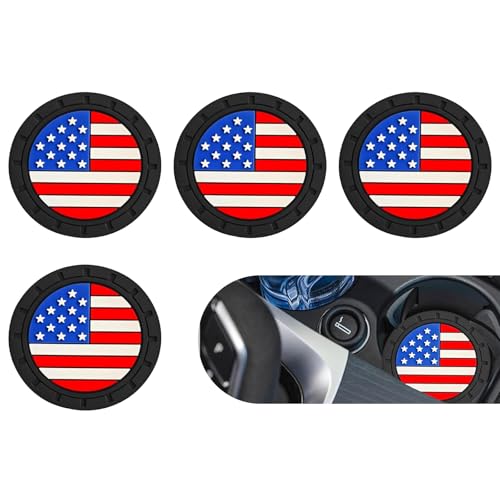 Portavasos para carro con diseño bandera americana 4 piezas miniatura 1