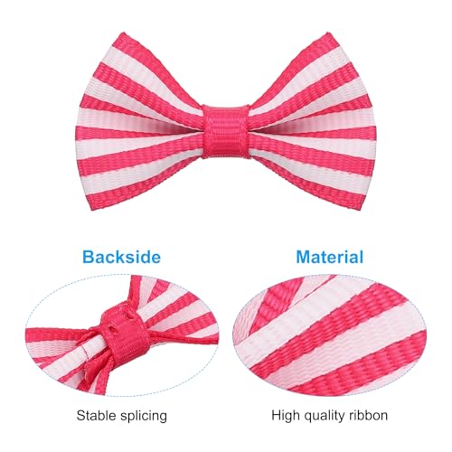 PATIKIL 1,2 Mini-Schleifen für Bastelarbeiten, 100 Stück Grosgrain-Band Mini-Schleifenbinder Druck Kleine Schleifen für DIY Nähen Haarspangen Scrapbooking Geschenkdekoration, Rosarot