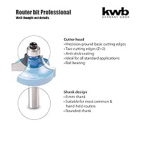 kwb Stabfräser Ø 25,4 mm, hartmetallbestückt mit Anlaufkugellager, präzisem Spannschaft und optimierter Schneidengeometrie für ein exaktes Fräsbild – Ansicht 2