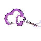 Rubit The Easy Dog Tag Rhinestone Heart Switch Clip, Small, 0.85-Inch Diameter, Purple