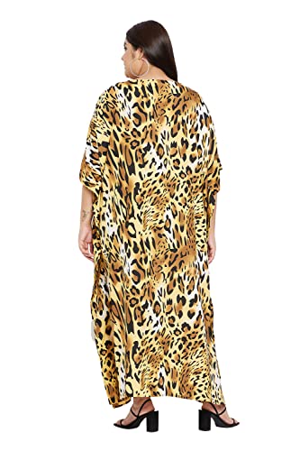Image of Oussum Women Kaftan Plus Size Polyester Summer Lightweight Caftan Swimsuit Cover Ups Maxi African Mumu Lounge House Dress