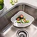 Better Houseware Triangular Kitchen Sink Drain Basket for Food, Sink Food Catcher Basket for Washing Vegetables & Fruits Corner Sink Strainer